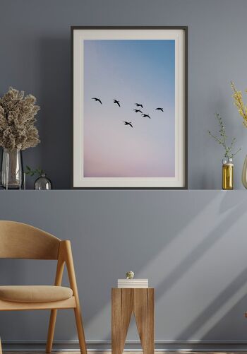 Affiche Oiseaux au coucher du soleil - 40 x 50 cm 5
