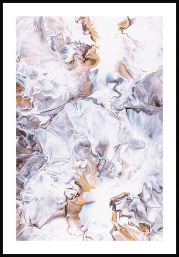 Affiche texture marbrure blanc-beige - 21 x 30 cm 1