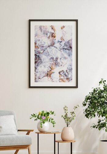 Affiche texture marbrure blanc-beige - 21 x 30 cm 2