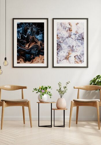 Affiche texture marbrure blanc-beige - 21 x 30 cm 3