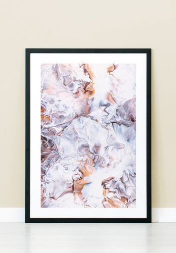 Affiche texture marbrure blanc-beige - 21 x 30 cm 4