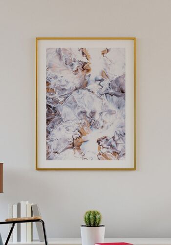 Affiche texture marbrure blanc-beige - 21 x 30 cm 5