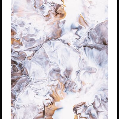 Texture poster white-beige marbling - 30 x 40 cm