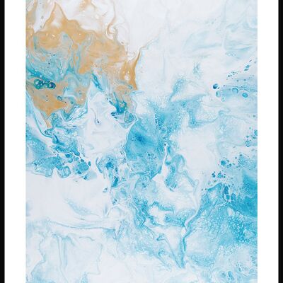 Affiche Texture Marbre Bleu Clair - 40 x 50 cm