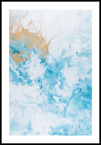 Affiche Texture Marbre Bleu Clair - 40 x 50 cm 1