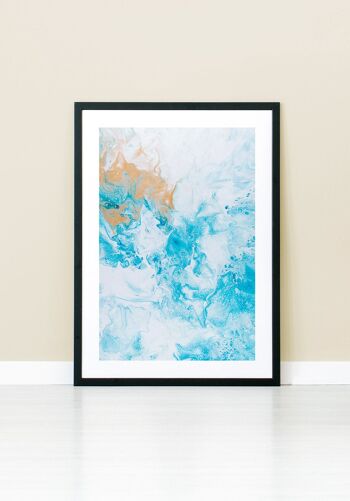 Affiche Texture Marbre Bleu Clair - 40 x 50 cm 2
