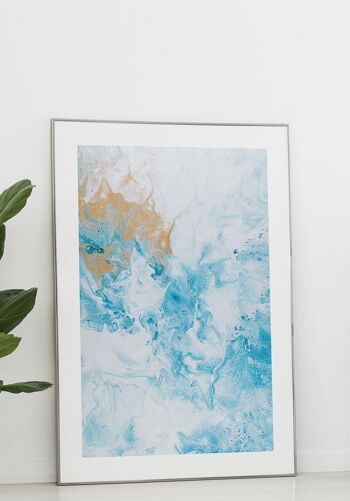 Affiche Texture Marbre Bleu Clair - 40 x 50 cm 5