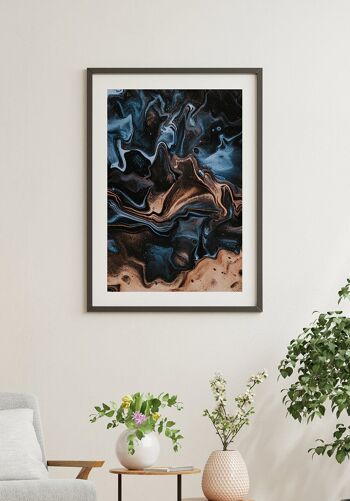 Affiche Texture Bleu-Or-Noir - 30 x 40 cm 6