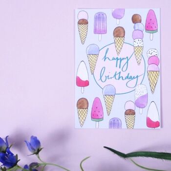 Carte postale crème glacée joyeux anniversaire 1