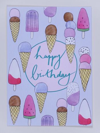 Carte postale crème glacée joyeux anniversaire 3
