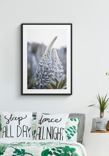 Affiche photographie florale avec fleur bleue - 21 x 30 cm 2