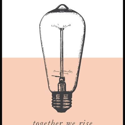 Vintage Poster Illustration Lightbulb - 40 x 30 cm