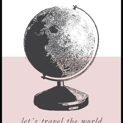 Vintage Poster Illustration Globe - 30 x 21 cm