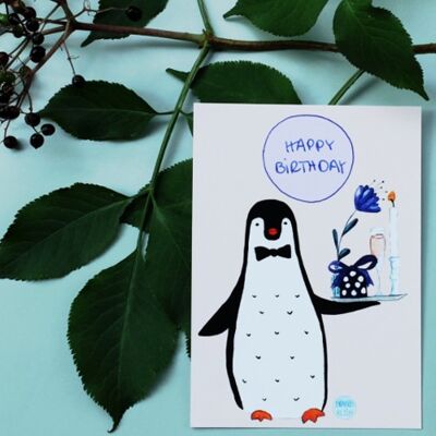 Postcard penguin