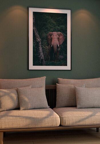 Affiche Éléphants dans la verdure - 21 x 30 cm 5