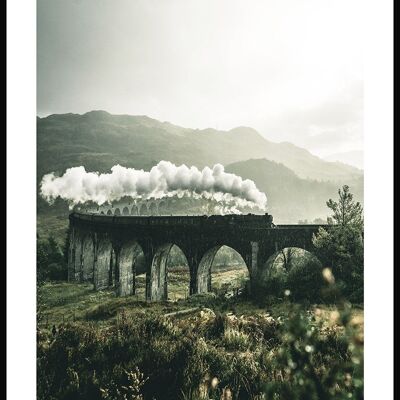 Póster Fotografía Ferrocarril sobre Puente - 21 x 30 cm