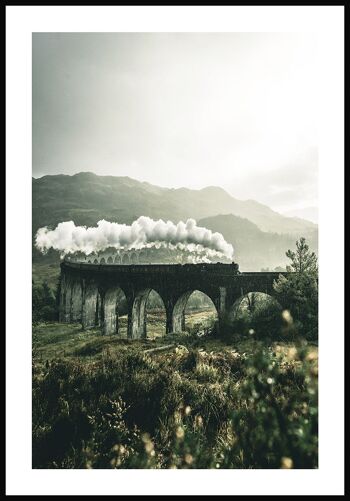 Affiche photographique Chemin de fer sur pont - 40 x 50 cm 1