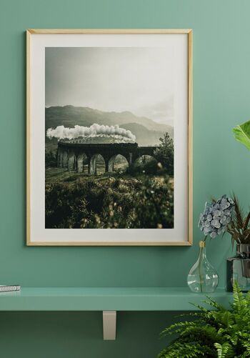 Affiche photographique Chemin de fer sur pont - 50 x 70 cm 2