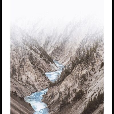 Poster fotografico fiume in montagna - 50 x 70 cm