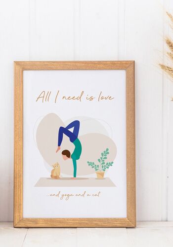 Tout ce dont j'ai besoin c'est de l'amour' Yoga Poster - 21 x 30 cm 2