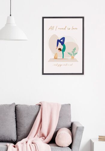 Tout ce dont j'ai besoin c'est de l'amour' Yoga Poster - 30 x 40 cm 5