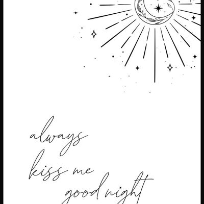 Póster con tipografía "Siempre bésame buenas noches" - 30 x 40 cm