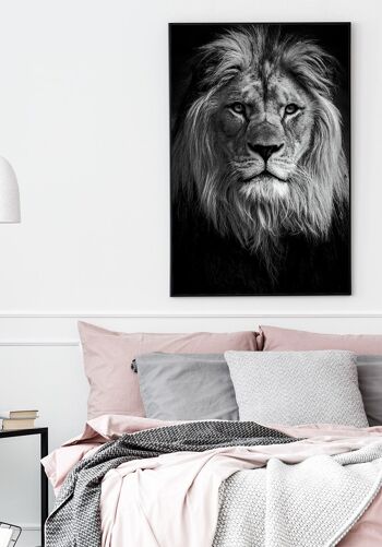 Affiche Photographie Noir et Blanc Lion - 30 x 40 cm 6