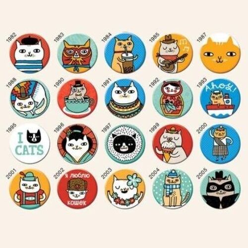 Cat Box Box of Badges