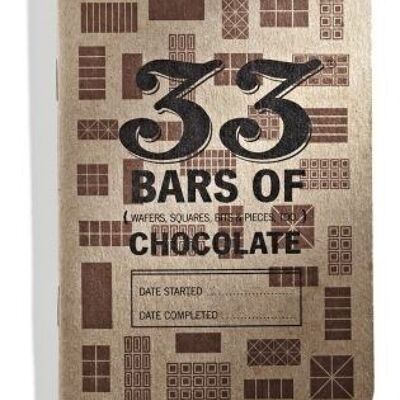 Quaderno di degustazione di 33 barrette di cioccolato