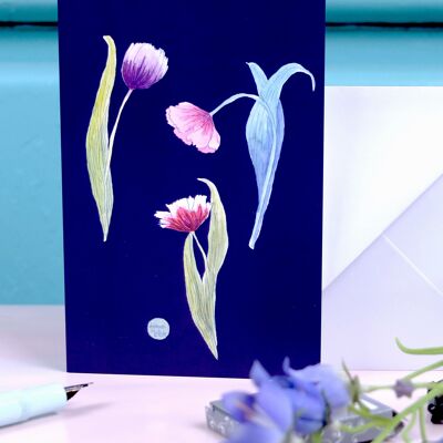 Greeting card A6 tulips