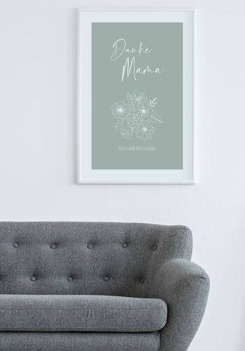 Affiche typographie Merci maman en parfait état - 21 x 30 cm 3