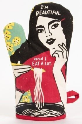 Schön und ich esse viel Ofenhandschuh