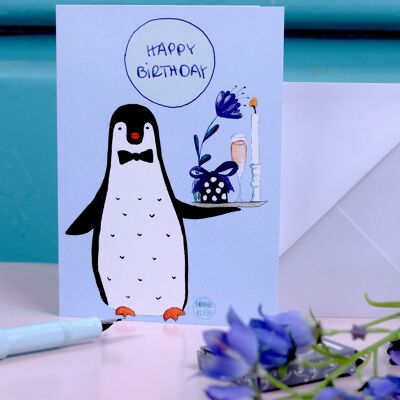 Biglietto di auguri A6 pinguino