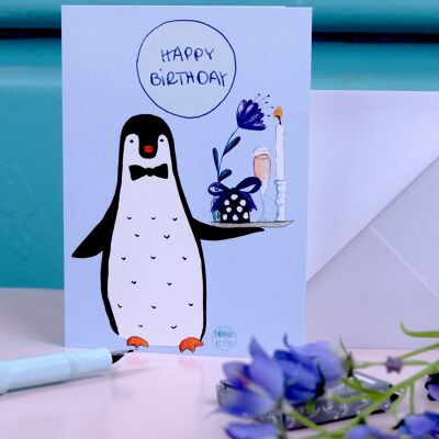 Greeting card A6 penguin