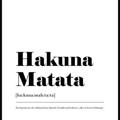 Hakuna Matata Poster - 21 x 30 cm