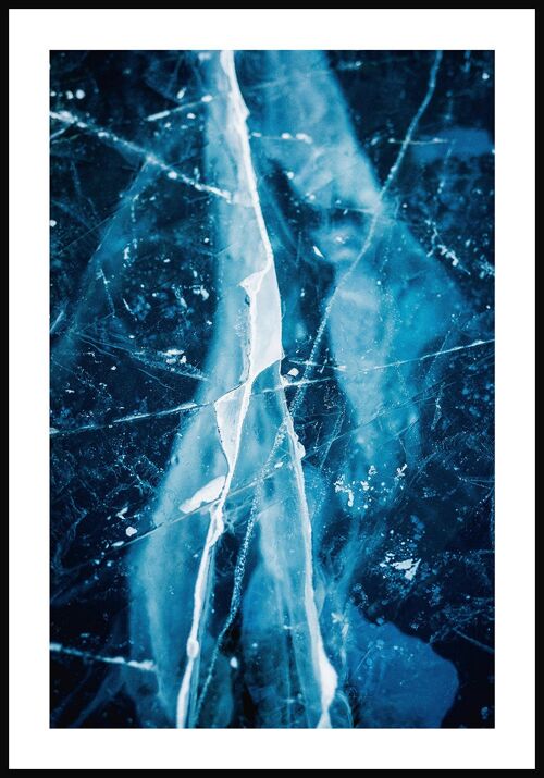 Blaue Eis-Textur Poster - 21 x 30 cm
