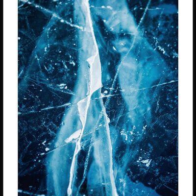 Blue Ice Texture Poster - 21 x 30 cm