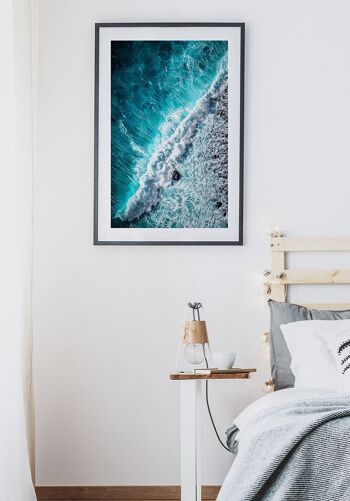 Affiche mer turquoise avec vagues - 30 x 40 cm 5