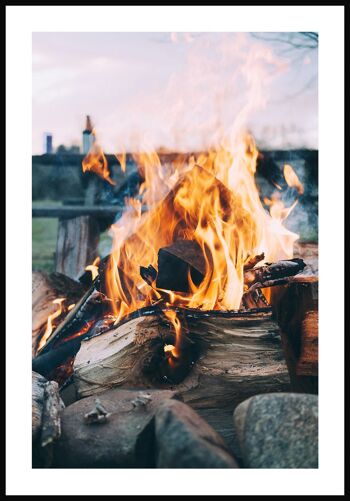 Photographie feu de camp dans la nature - 30 x 40 cm 1