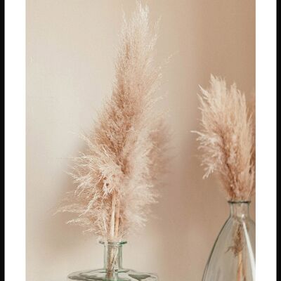 Poster Pampas grass in glass vase - 30 x 40 cm