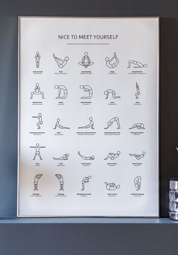 Affiche exercices de yoga avec illustrations - 30 x 40 cm 2