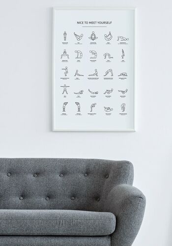 Affiche exercices de yoga avec illustrations - 30 x 40 cm 4