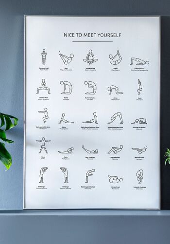 Affiche exercices de yoga avec illustrations - 30 x 40 cm 5