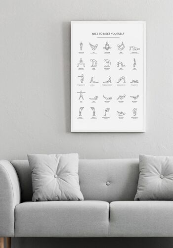 Affiche exercices de yoga avec illustrations - 30 x 40 cm 6