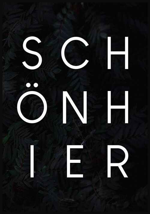 Schön hier Typografie Poster auf dunklem Hintergrund - 21 x 30 cm - Jungle Black