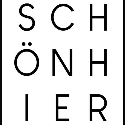 Schön hier Typografie Poster auf dunklem Hintergrund - 21 x 30 cm - Weiss