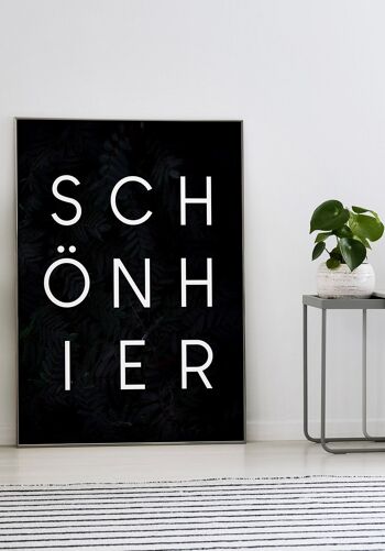 Affiche Typographie Nice Here sur Fond Foncé - 30 x 40 cm - Jungle Black 4