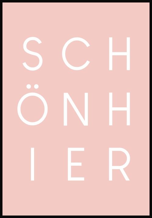 Schön hier Typografie Poster auf dunklem Hintergrund - 30 x 40 cm - Rosè