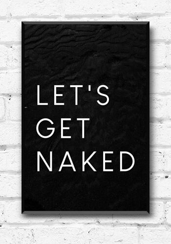 Affiche Let's get naked typographie sur fond sombre - 70 x 100 cm 2