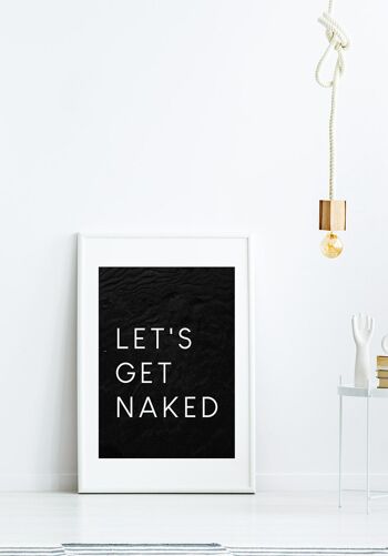 Affiche Let's get naked typographie sur fond sombre - 70 x 100 cm 4